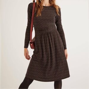 Boden Abigail Jersey Dress Polka Dot Stretch Printed Teacher Mod Fall Holidays